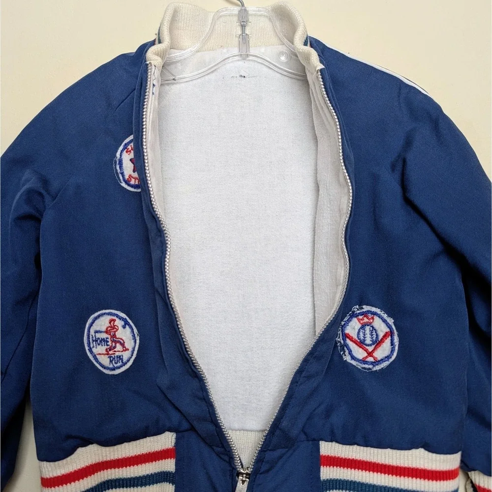 Vintage 60s Baseball Patch Super Star Home Run Bomber Jacket Toddler Size 3T-4T